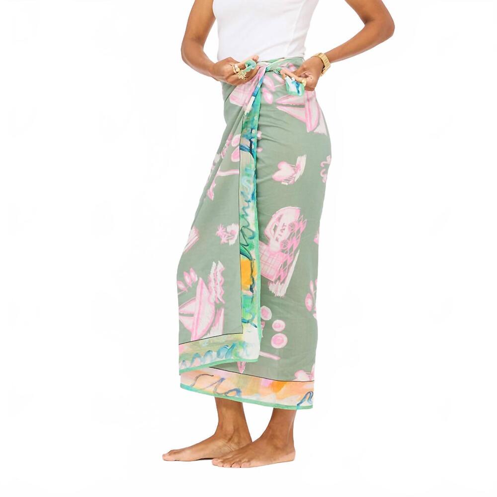 NEW KERRI ROSENTHAL toile sarong in multi